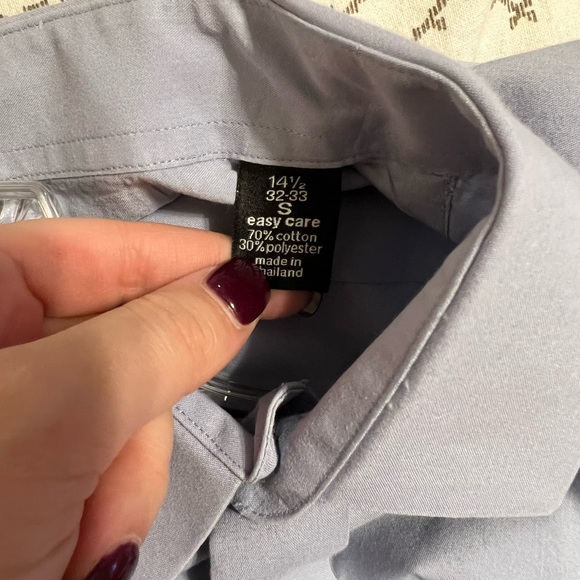 Men Bar III Button Down Dress Shirt Size Small Light blue/grey - Picture 3 of 3